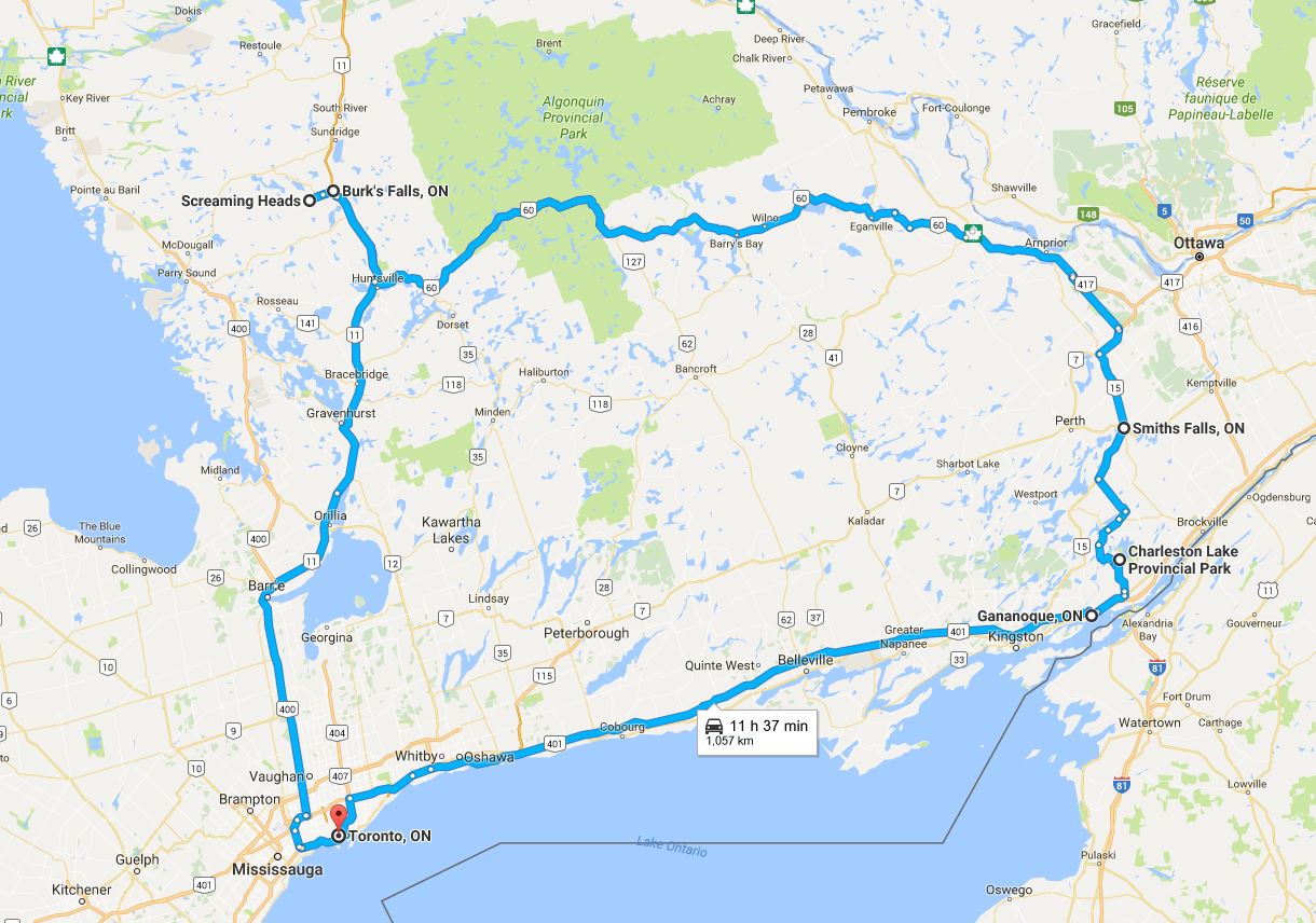 Ontario Road Trip Map Oxtongue River | I Just Wrote A Blog
