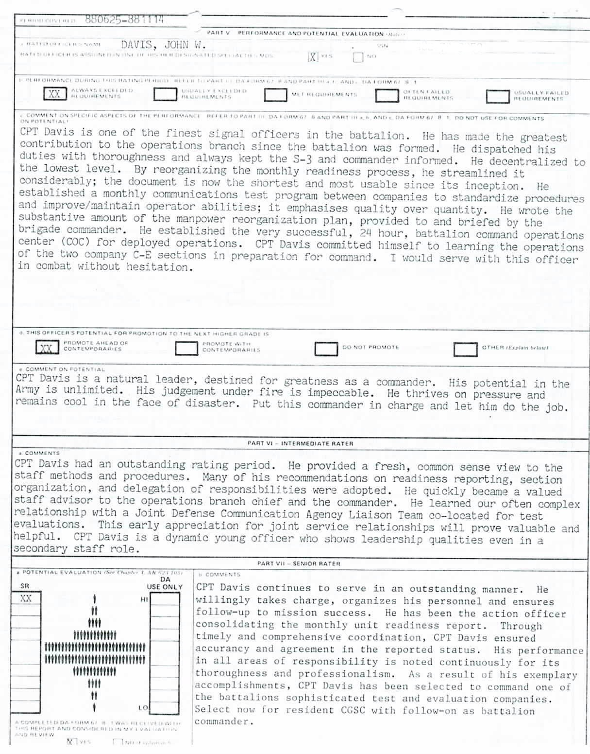 Army Evaluation Reports