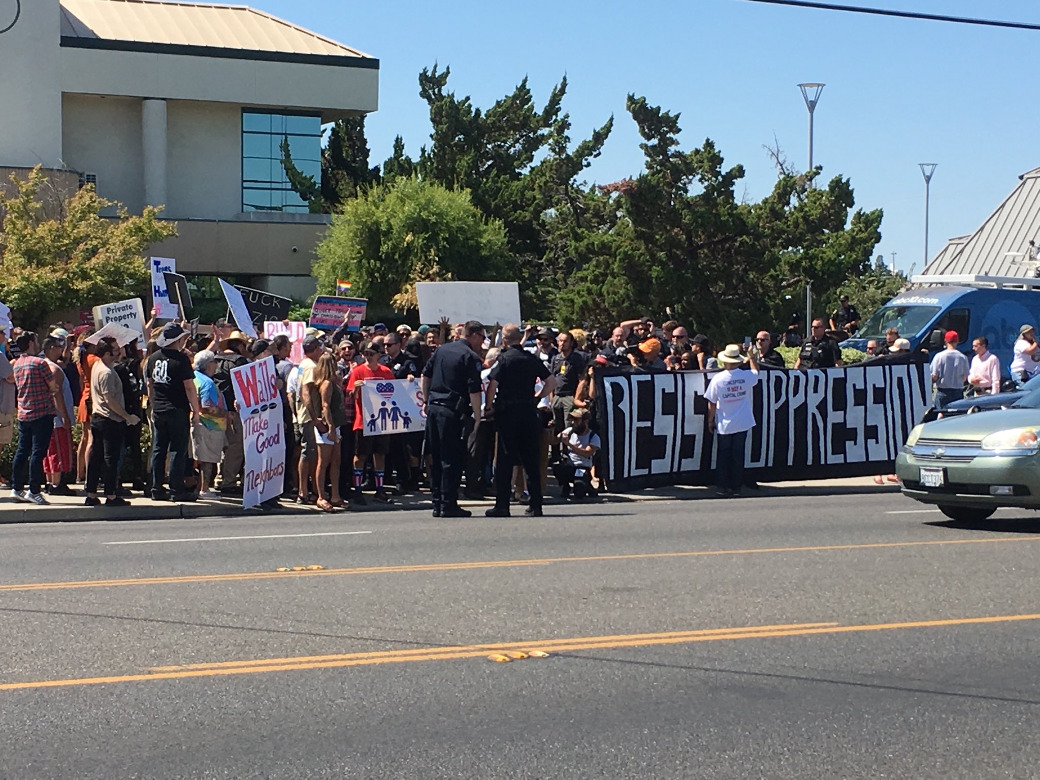 Standing against 'Straight Pride' in Modesto J.