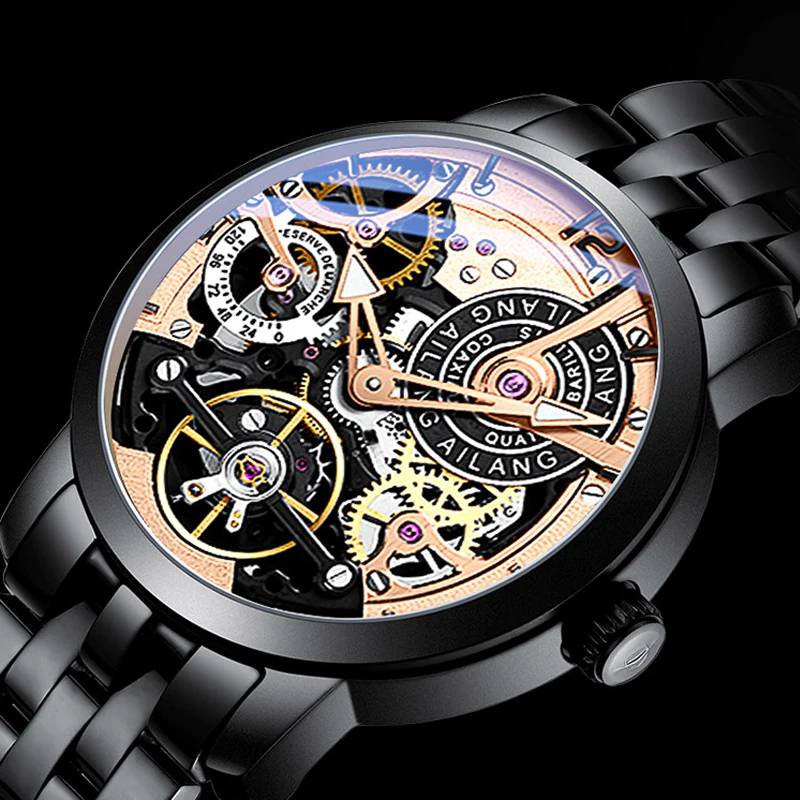 Men's Automatic Skeleton Tourbillon Mechanical Watches Jewelry Addicts