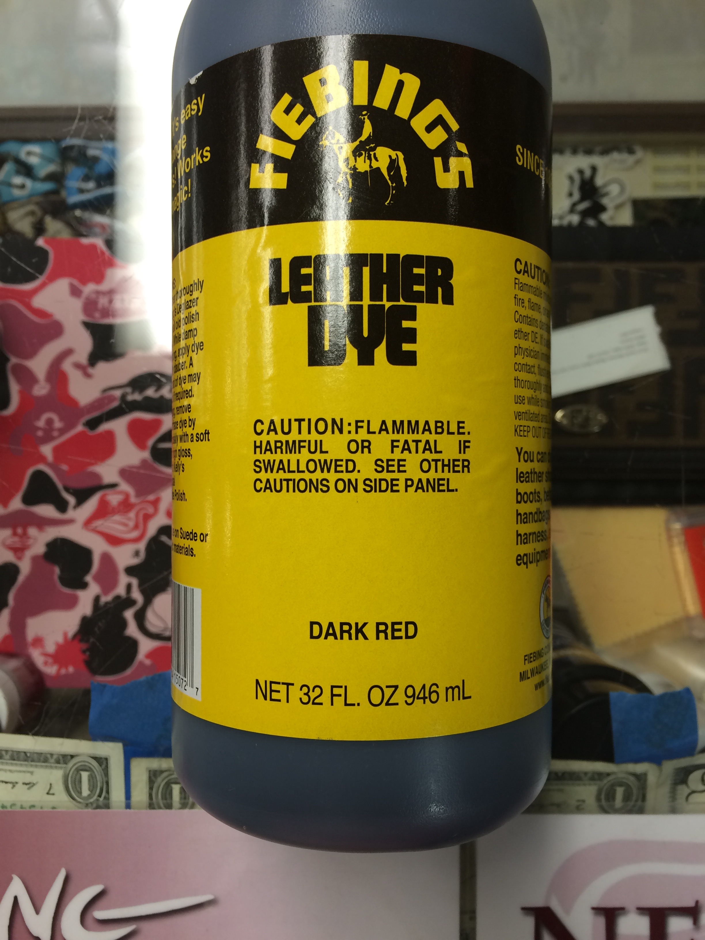 Fiebing's Dark Red Leather Dye 32 FL OZ Jwong Boutique