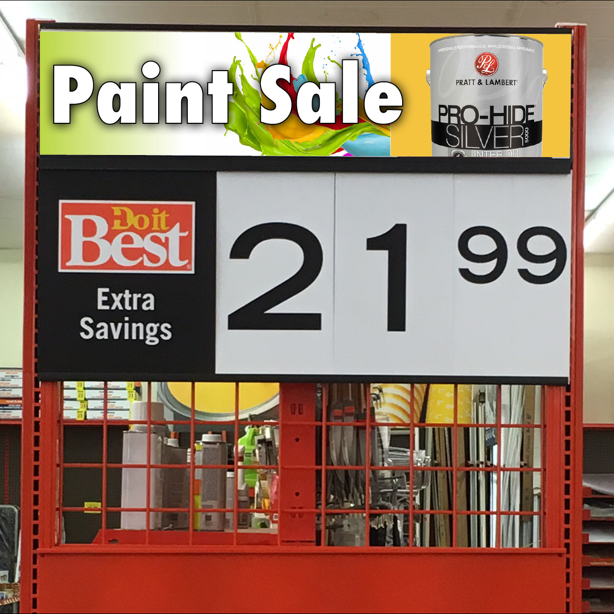 Pratt & Lambert Paint Sale End Cap Header JW Specialties