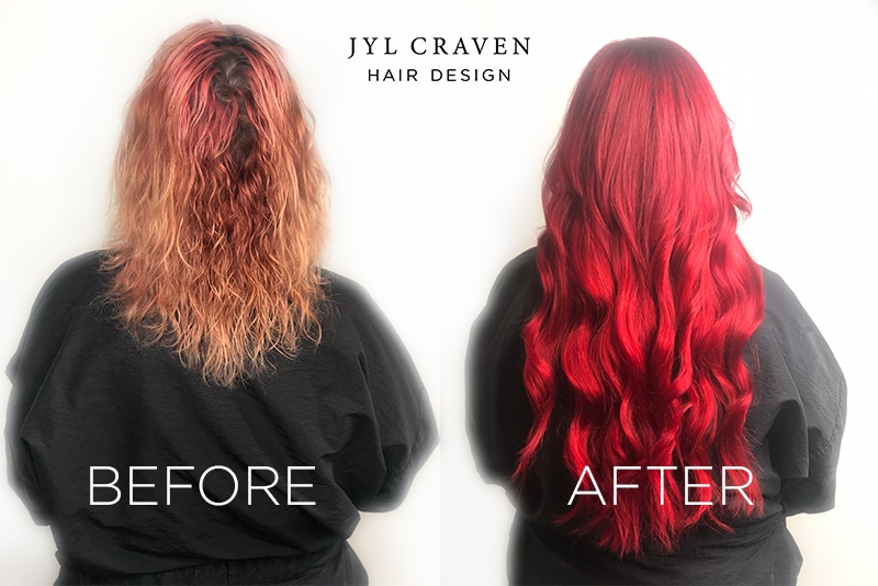 Bellami Extensions Before and After Jyl Craven Hair Design