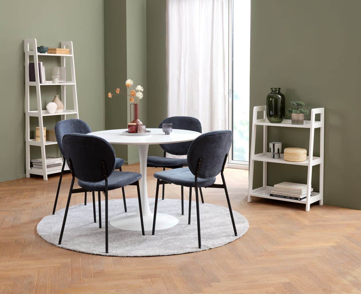 Bookcase HERNING 5 shelves white JYSK