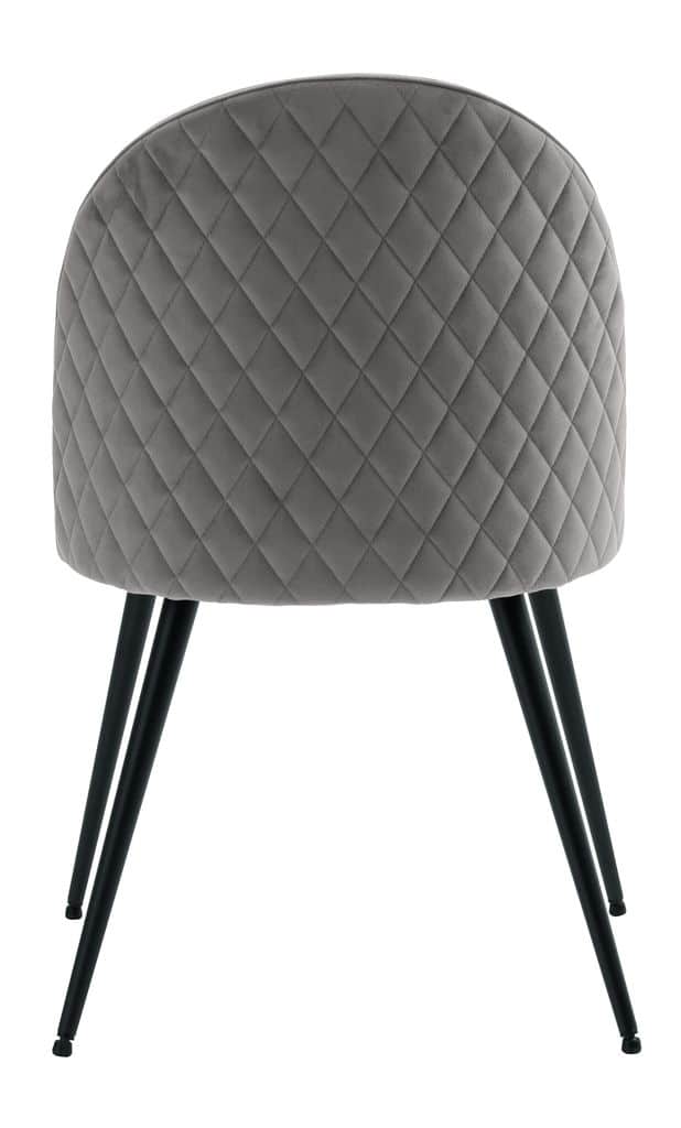 Dining chair KOKKEDAL velvet grey/black JYSK