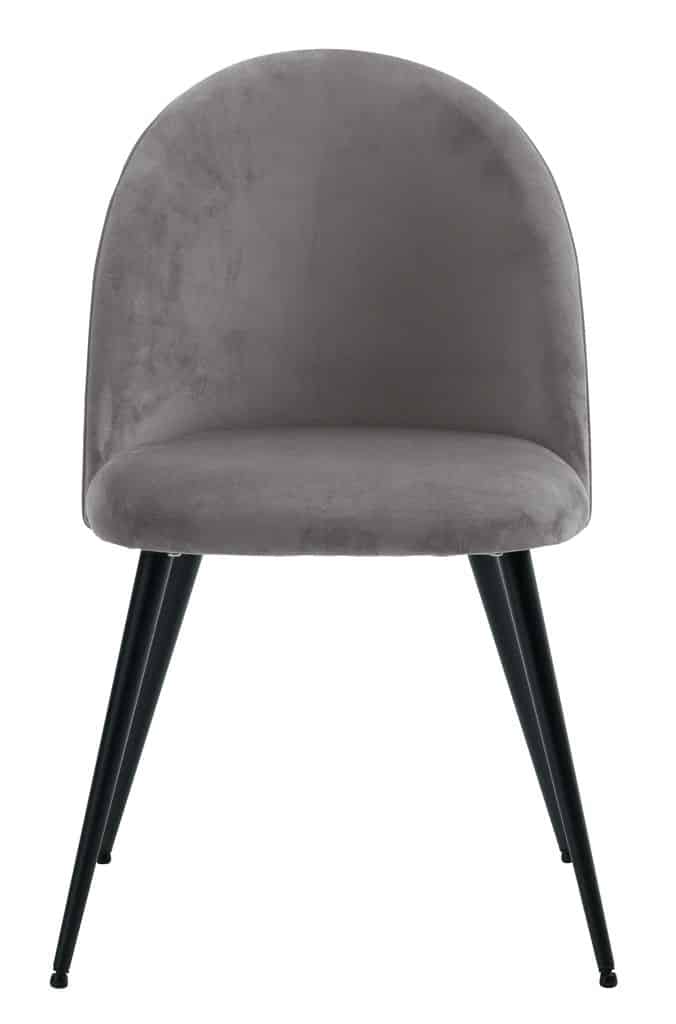 Dining chair KOKKEDAL velvet grey/black JYSK