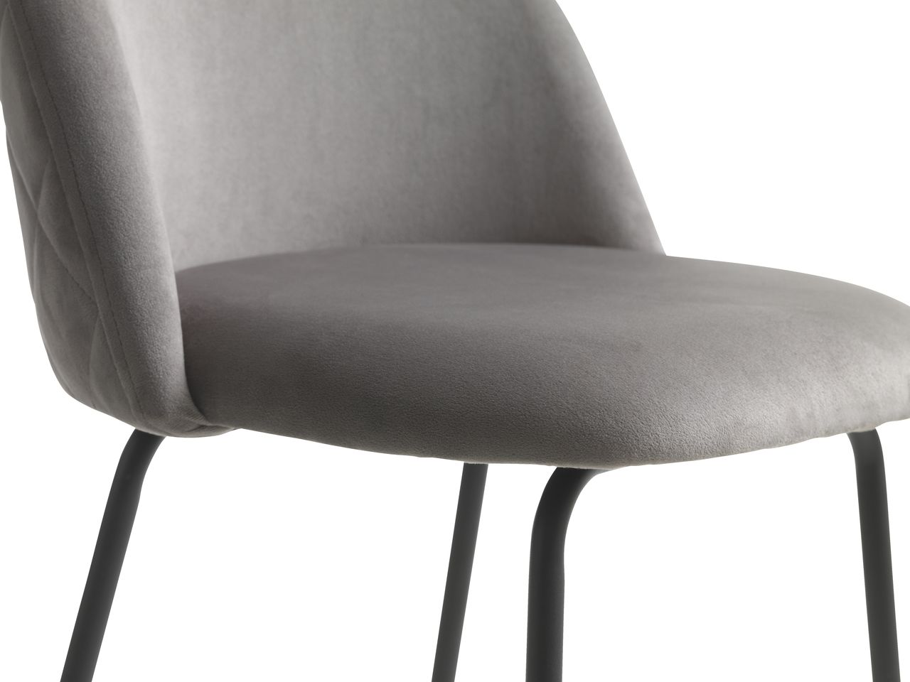 Bar stool GRINDSTED velvet grey/black JYSK