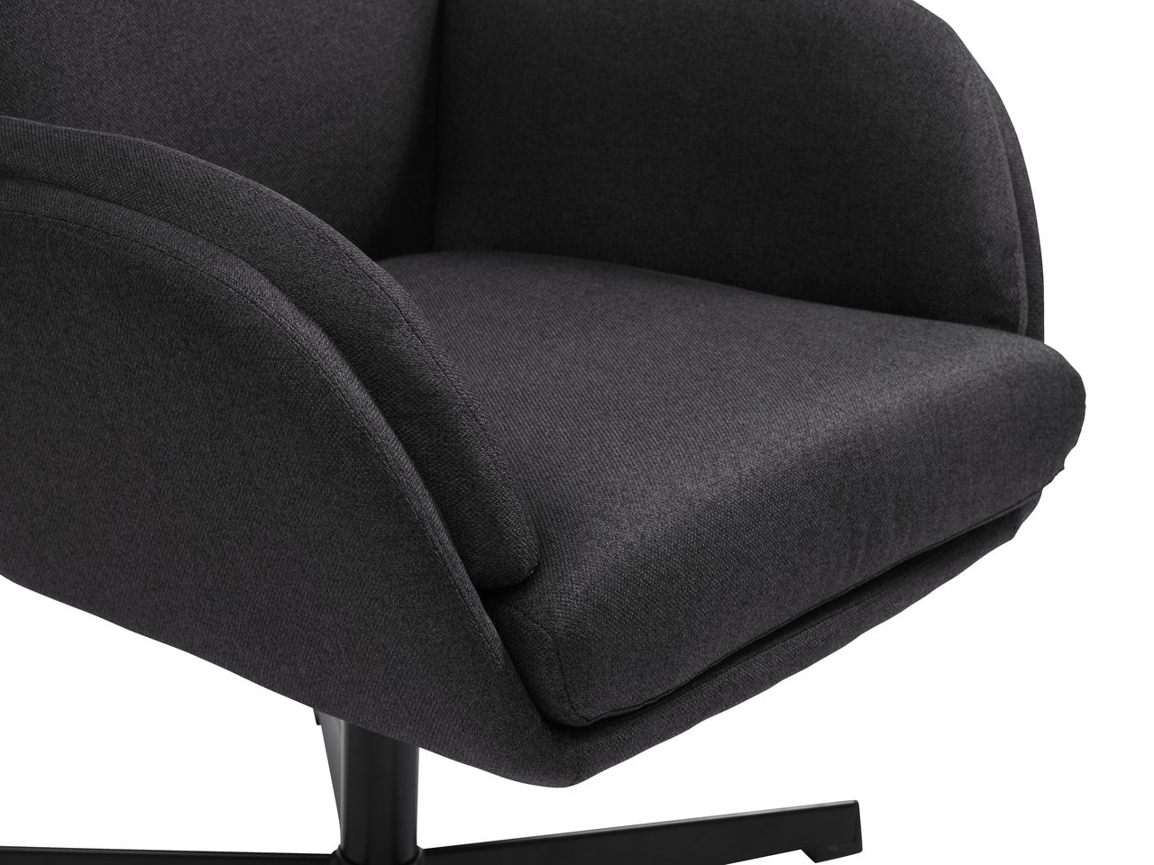 Armchair w/footstool TANKEDAL dark grey fabric JYSK