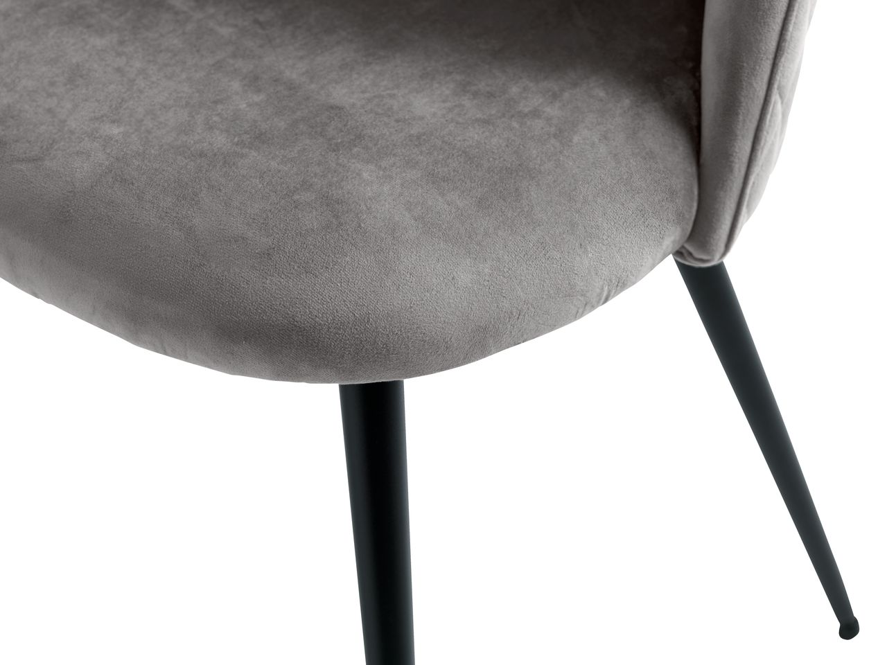 Dining chair KOKKEDAL velvet grey/black JYSK