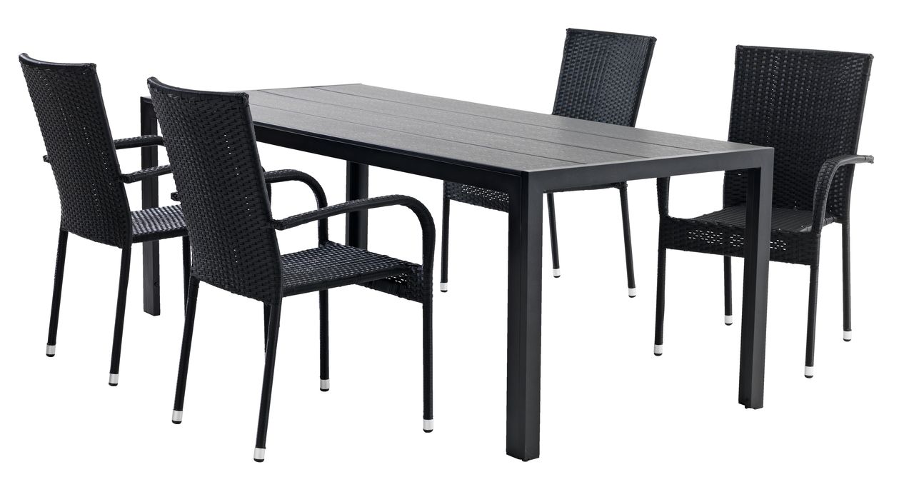Table MADERUP W90xL205 black JYSK