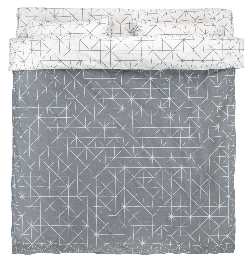 Duvet cover set + sheet ATLA 200x220 grey JYSK