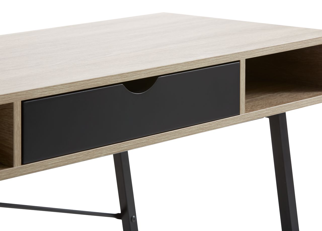 Desk ABBETVED 48x120 oak/black JYSK
