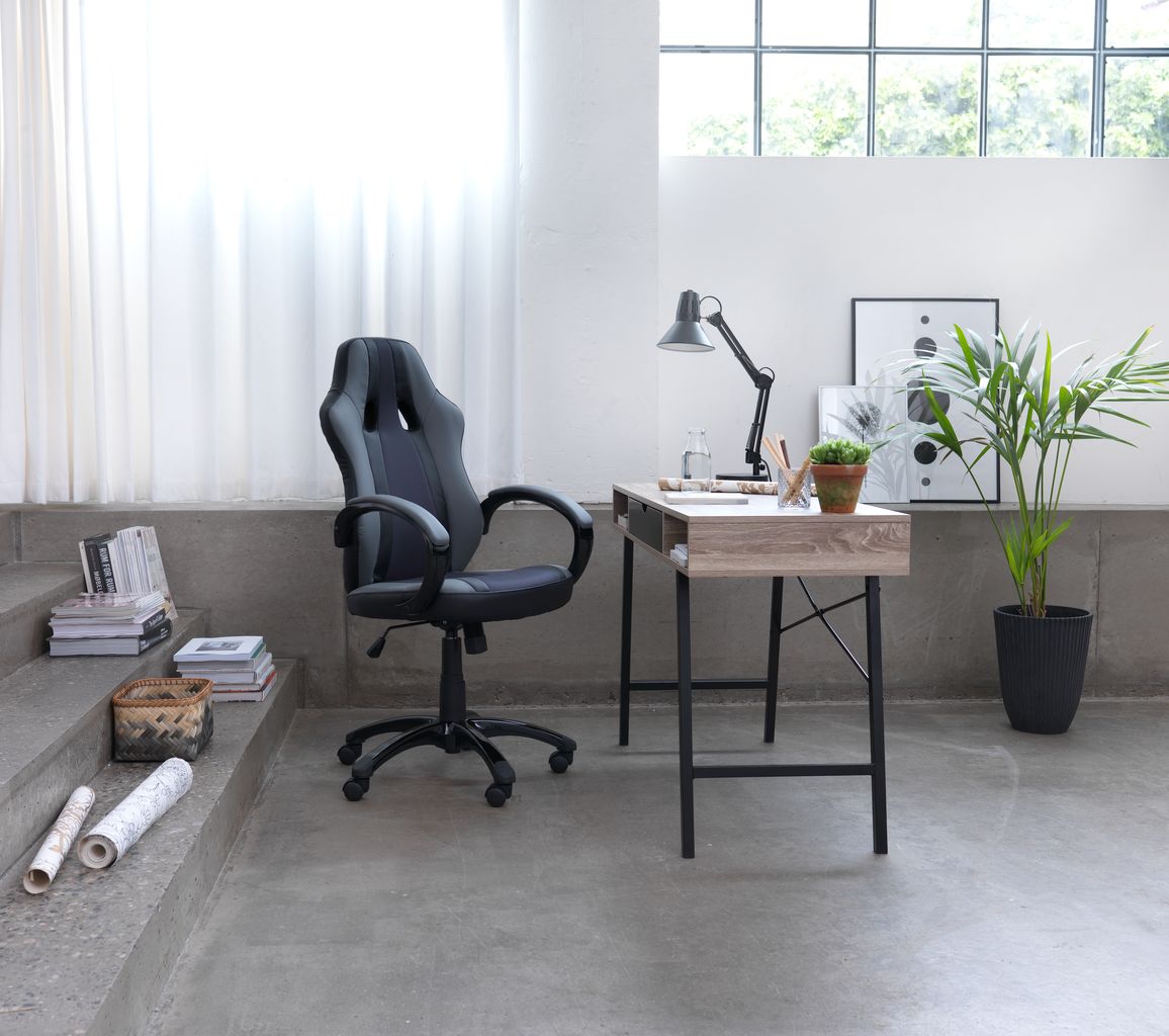 Desk ABBETVED 48x120 oak/black JYSK