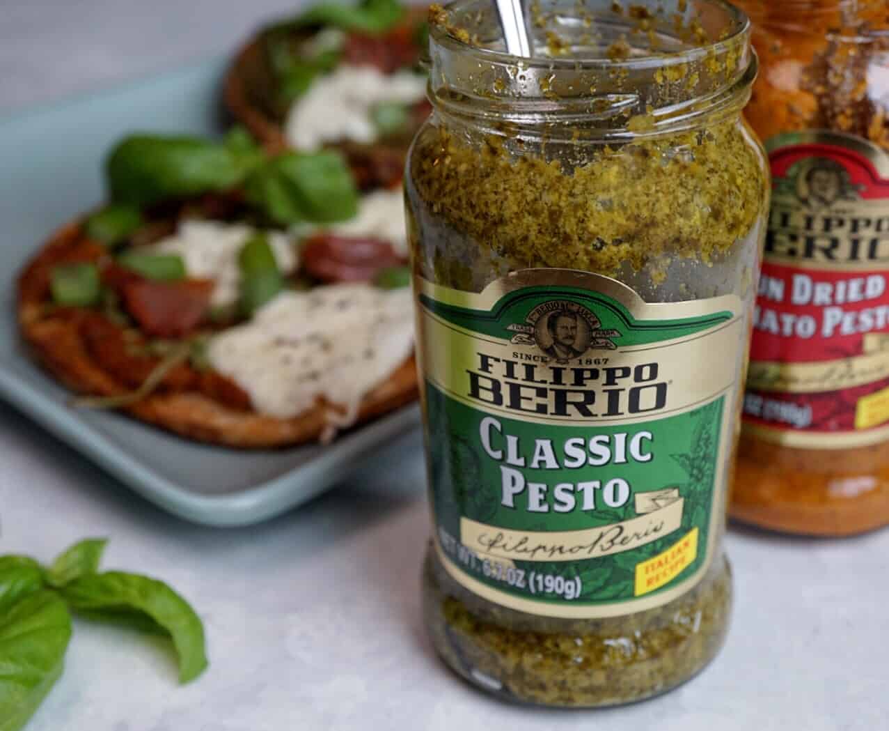 Felippo Berio Pesto with Burrata Pesto Pizzas