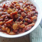 5 ingredient baked beans in a bowl