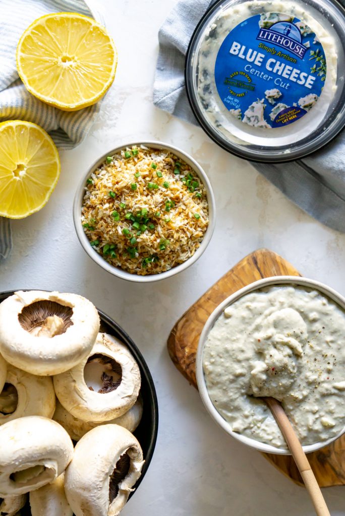 blue cheese, panko, mushrooms, and lemons
