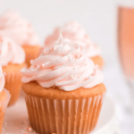 valentine's day cupcake with pink frosting