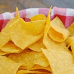 tortilla chips in a basket