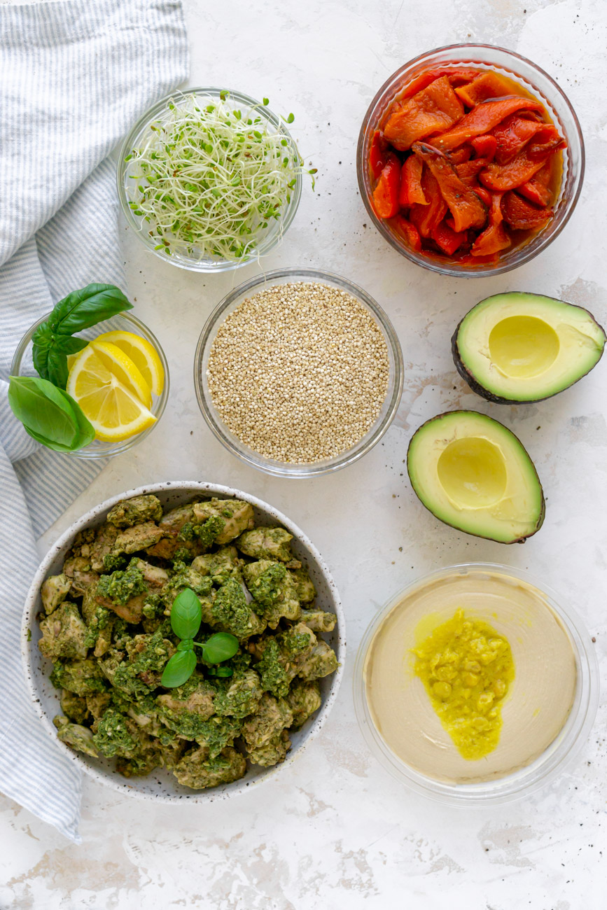 Pesto Chicken Power Bowls JZ Eats