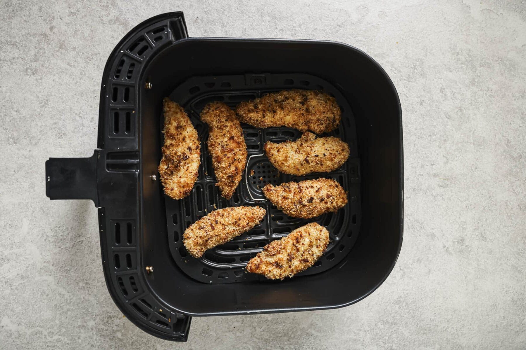 bacon ranch chicken tenders after cooking in the air fryer