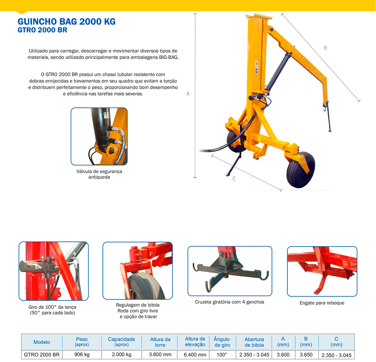 Guincho Bag 2000 Kg JZ Implementos A força da terra