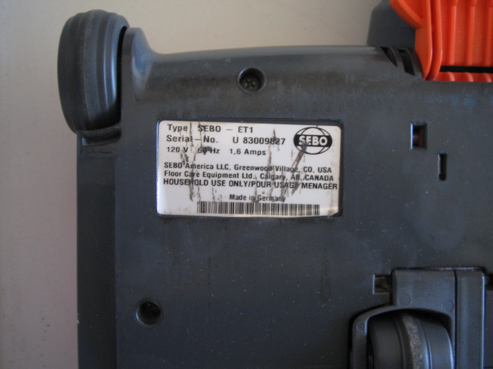 Sebo K3 vacuum powered head