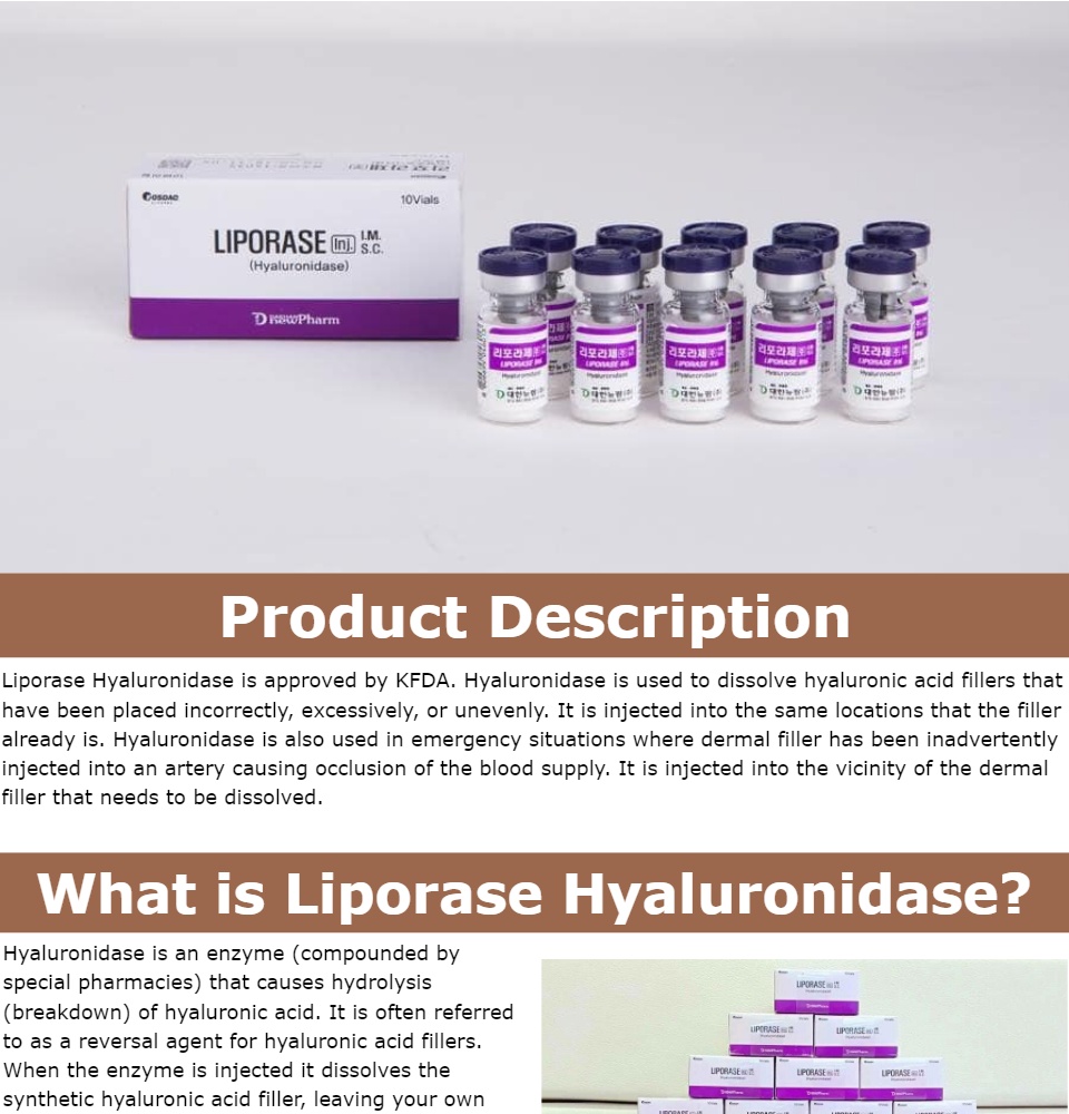 Liporase Hyaluronidase Dissolves Hyaluronic Acid Liporase Hyaluronidase