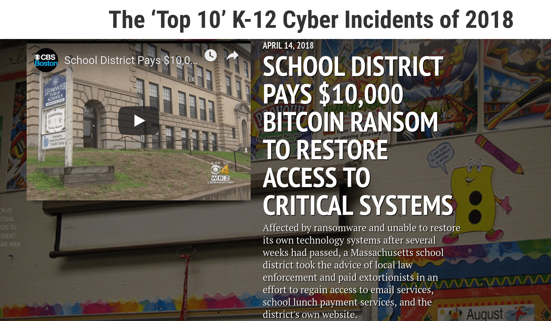 Press Release The K12 Cybersecurity Resource Center