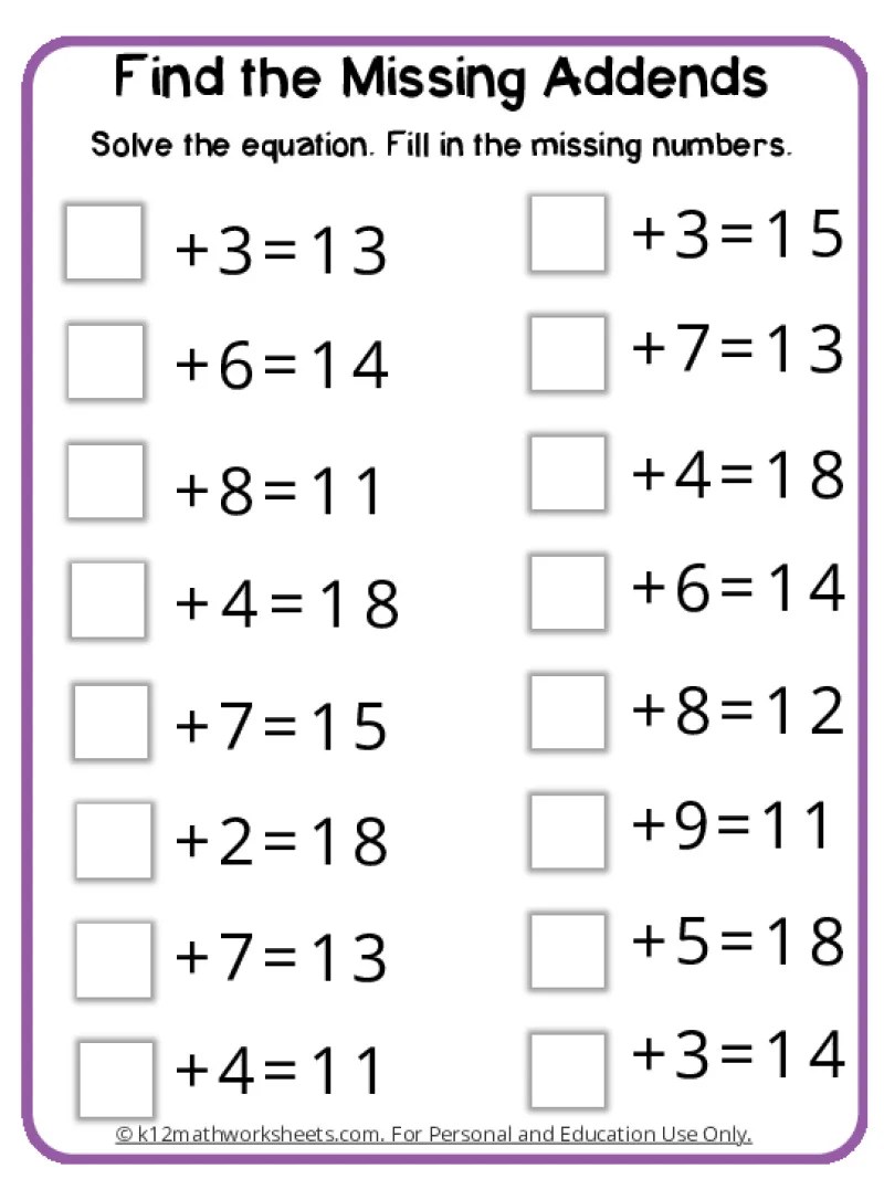 1st grade addition worksheets - Printable PDFs