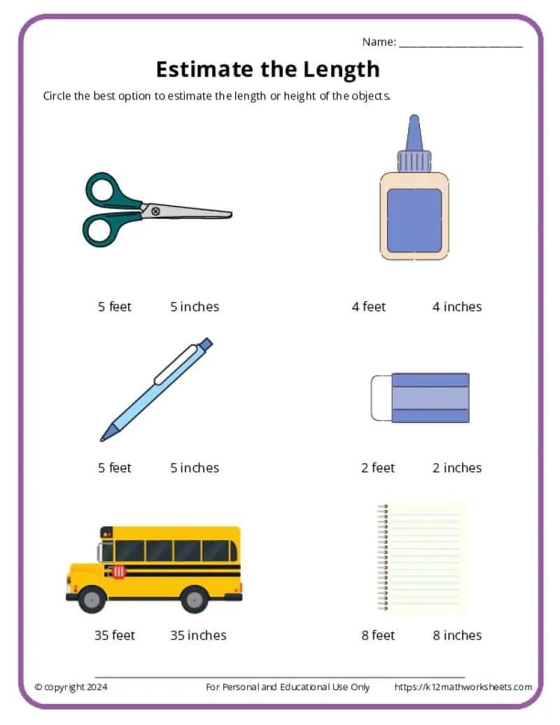 2nd Grade Measurement Worksheets