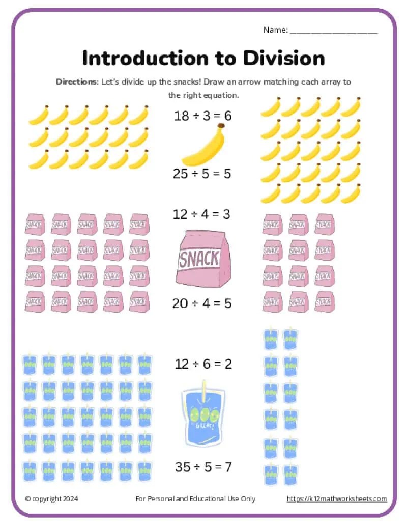 3rd Grade Division Worksheets - K12 Math Worksheets