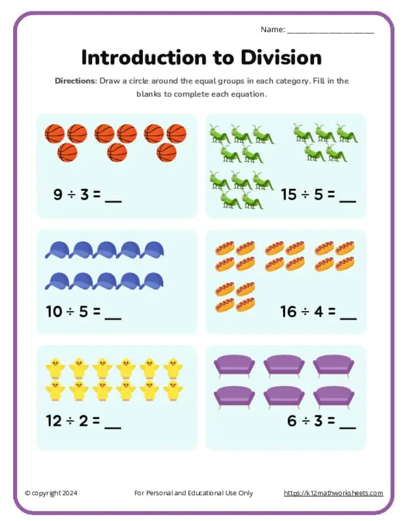 3rd Grade Division Worksheets - K12 Math Worksheets