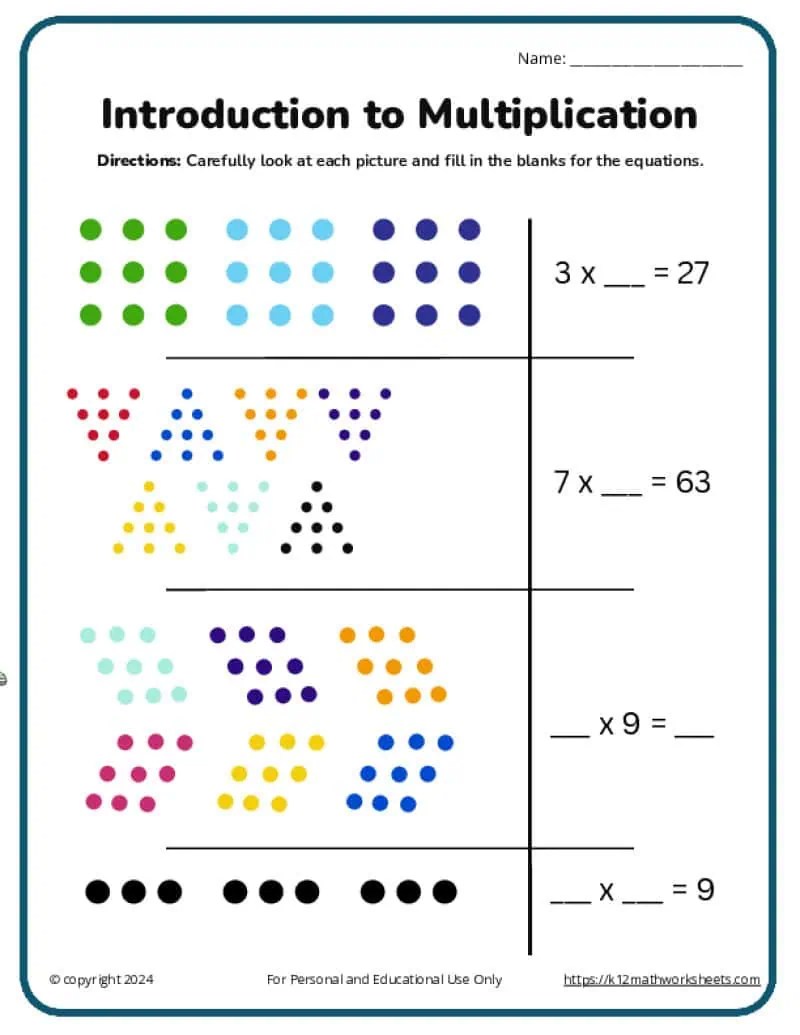 2nd Grade Multiplication Worksheets