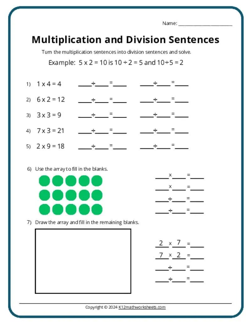 3rd Grade Division Worksheets - K12 Math Worksheets