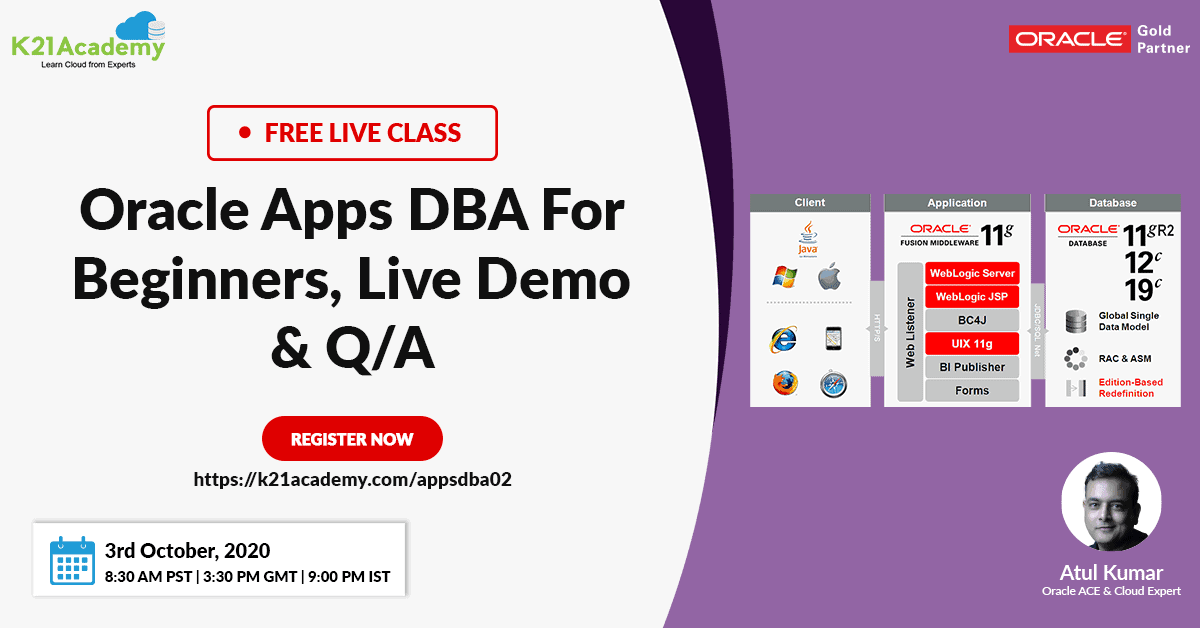 FREE Class Oracle Apps DBA for Beginners, Live Demo & Q/A