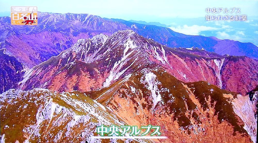 中央アルプス知られざる紅葉 にっぽん百名山 NHKテレビ 画像3回クリック大きくなります 松謡堂文庫