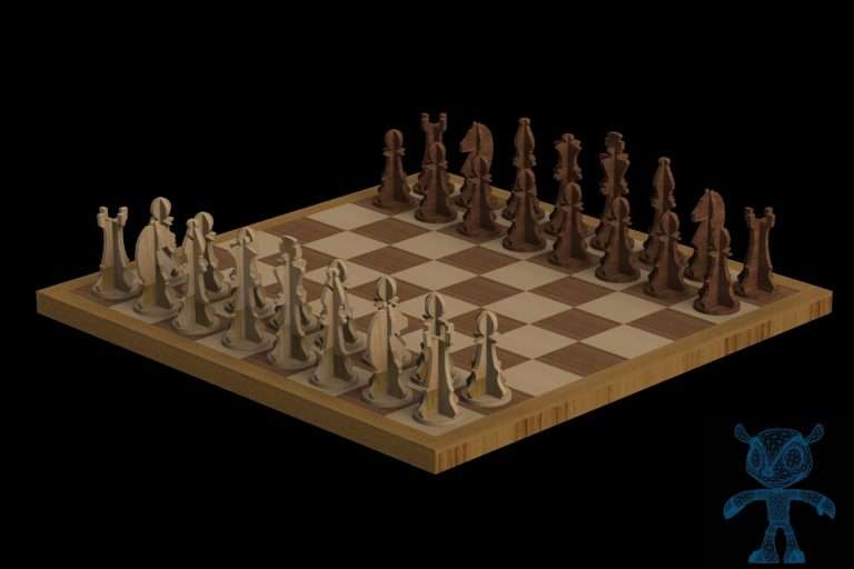 3d Chess Project File Set Svg Dxf For CNC Machine K40 Laser Cutter