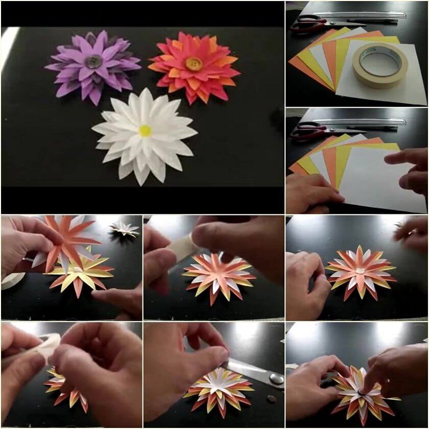 DIY Paper Flower Step by step making tutorials K4 Craft DIY Paper Flower Step by step making tutorials K4 Craft