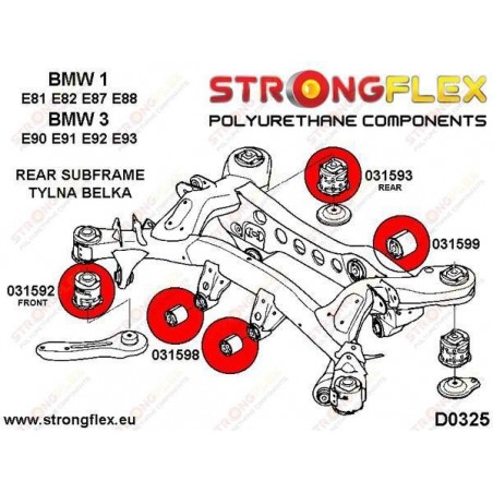 Rear subframe front bush BMW 1 - E81 E82 E87 E88 BMW 3 - E90 E91 E92 E93