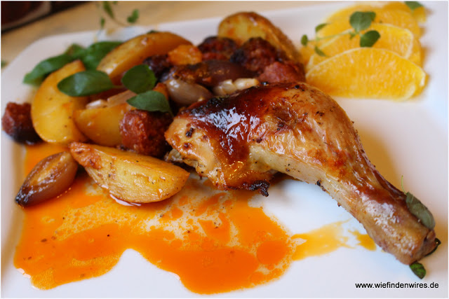Orangenhähnchen mit Kartoffeln und Chorizo Rezept
