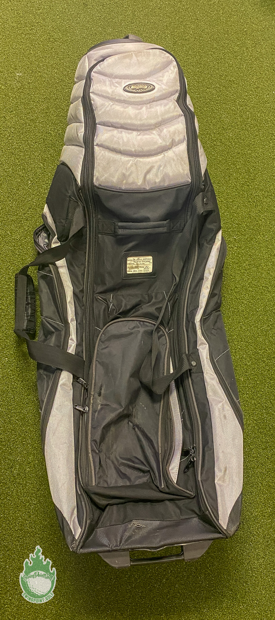 Used Bag Boy Golf Travel Case With Pivot Grip & Wheels Black and