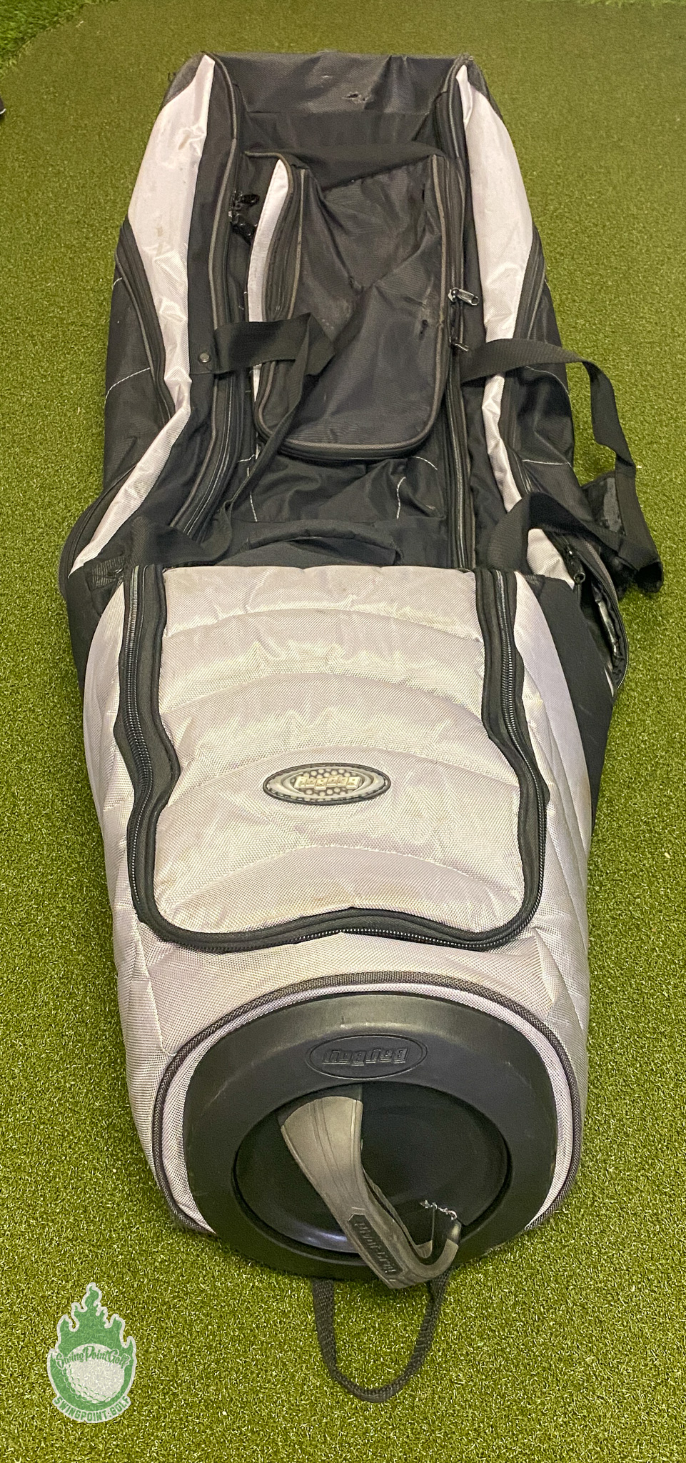 Used Bag Boy Golf Travel Case With Pivot Grip & Wheels Black and