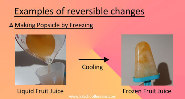 Reversible Changes or Physical Changes Examples Reversible Changes