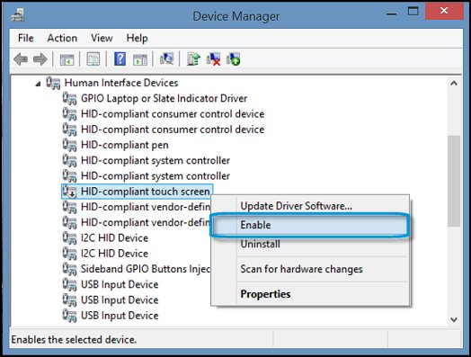 HID-Compliant touch screen is no longer in my device manager