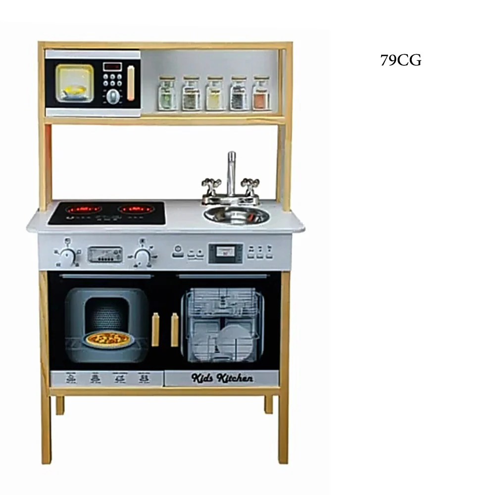 wooden kitchen oven sink microwave set Kabalan toy center