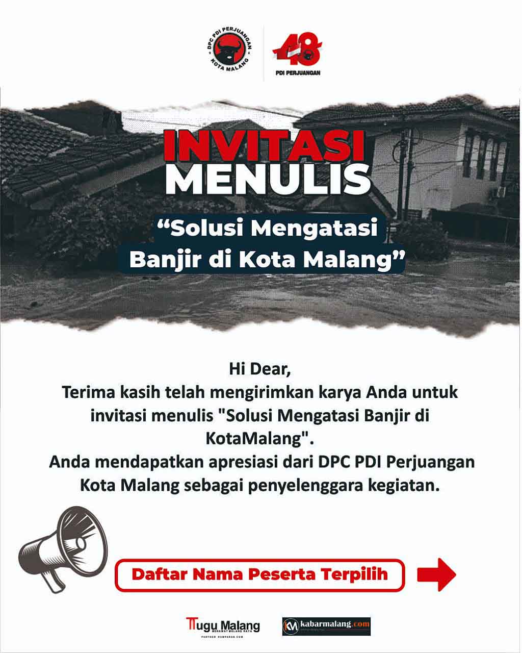 Inilah Pemenang Invitasi Menulis Solusi Banjir Kota Malang – Kabar Malang  Com