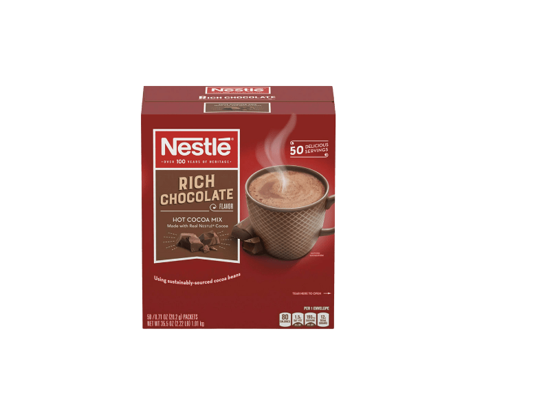 Nestle Rich Chocolate Hot Cocoa, 0.71 oz., 50/Box KABAZON PREMIUM WATERS