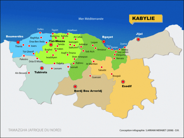 Kabylie Carte Du Monde Carte Kabylie