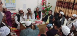 ছবি: কচুয়া মাদ্রসায় বৈঠকে বক্তব্য রাখছেন মামলার বাদী মো: তৌহিদুল ইসলাম   