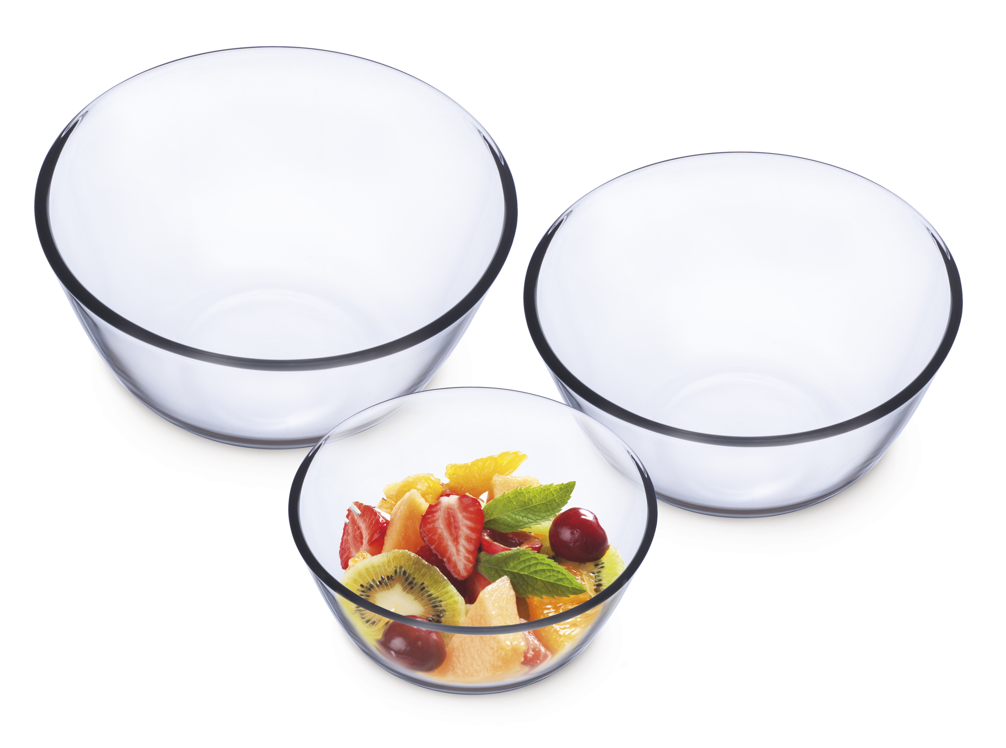 Simax 3 Piece Glass Mixing Bowl Set, Set, 16 Oz, 44 Oz,& 84 Oz, 3 Pc